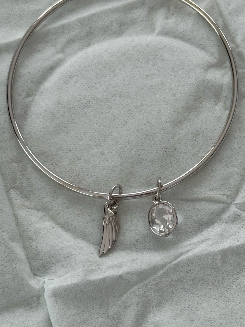 NWT Sterling Silver, Emerald & Quartz Bangle